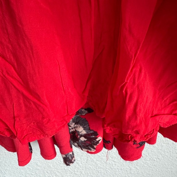 Free People Red Floral Flowy Dress Size 2 Valentine’s Spring Love ❤️ - Picture 13 of 16